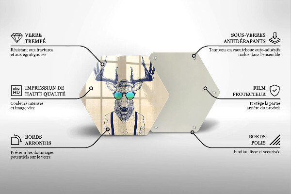 Steklena podloga za rezanje Ilustracija moža jelena