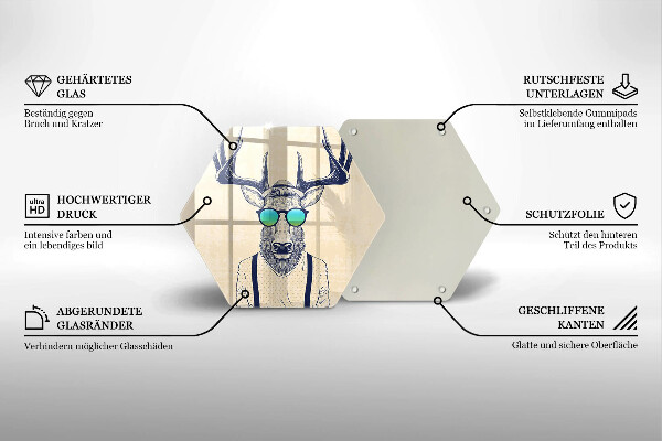 Steklena podloga za rezanje Ilustracija moža jelena
