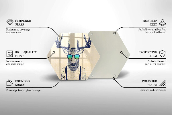 Steklena podloga za rezanje Ilustracija moža jelena