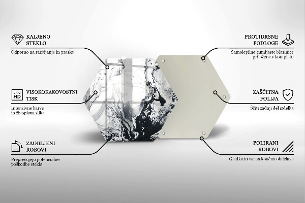 Steklena podloga za rezanje Abstrakcija črnila