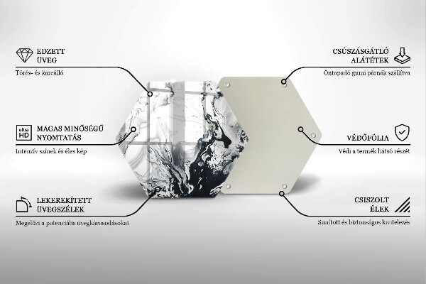 Steklena podloga za rezanje Abstrakcija črnila