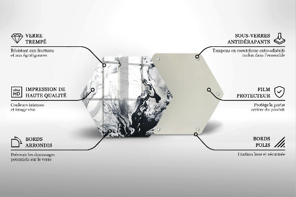 Steklena podloga za rezanje Abstrakcija črnila