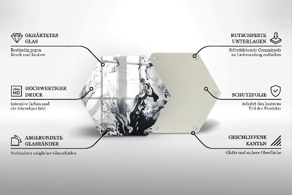 Steklena podloga za rezanje Abstrakcija črnila