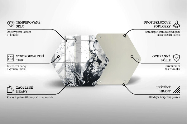 Steklena podloga za rezanje Abstrakcija črnila