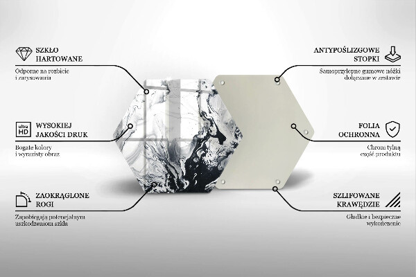 Steklena podloga za rezanje Abstrakcija črnila