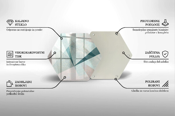 Steklena podloga za rezanje Ostra abstrakcija
