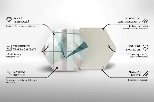 Steklena podloga za rezanje Ostra abstrakcija