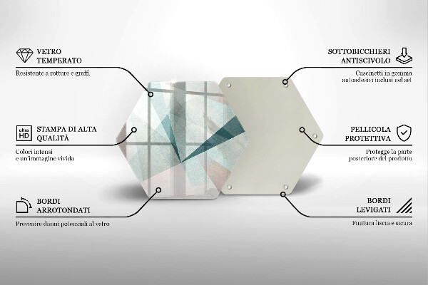 Steklena podloga za rezanje Ostra abstrakcija