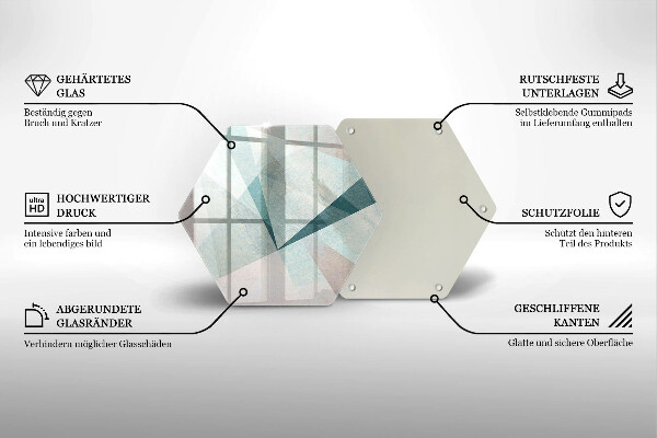 Steklena podloga za rezanje Ostra abstrakcija