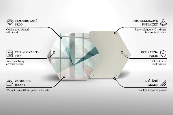 Steklena podloga za rezanje Ostra abstrakcija