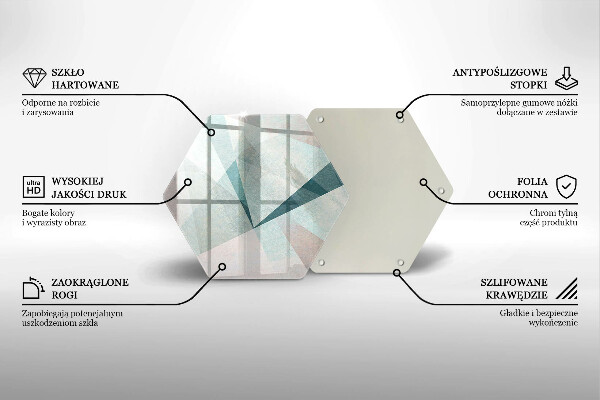 Steklena podloga za rezanje Ostra abstrakcija
