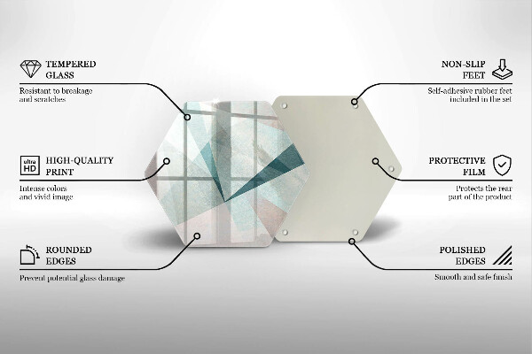Steklena podloga za rezanje Ostra abstrakcija
