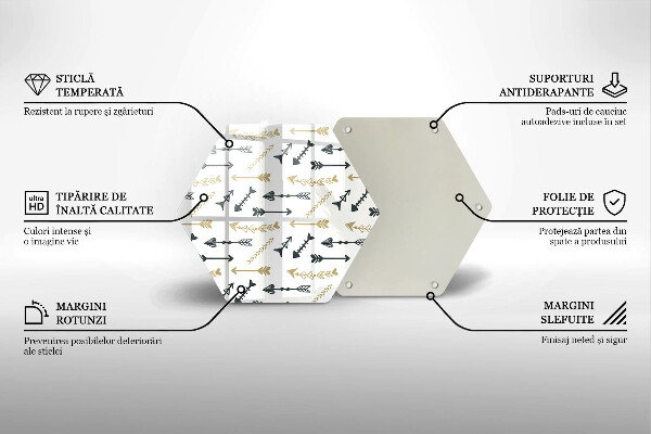 Steklena podloga za rezanje Boho vzorec puščic