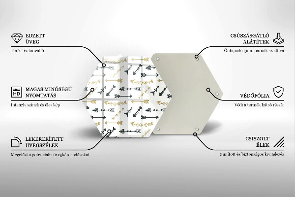Steklena podloga za rezanje Boho vzorec puščic