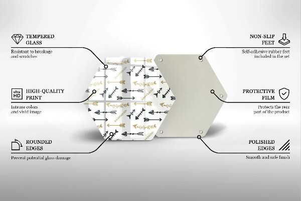 Steklena podloga za rezanje Boho vzorec puščic