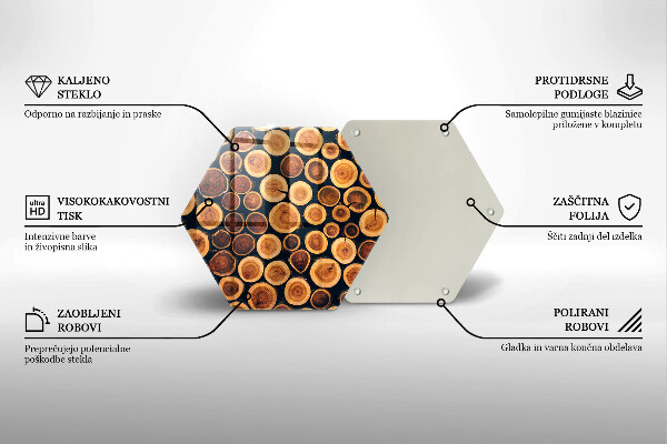 Steklena podloga za rezanje Leseni štori