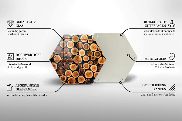 Steklena podloga za rezanje Leseni štori