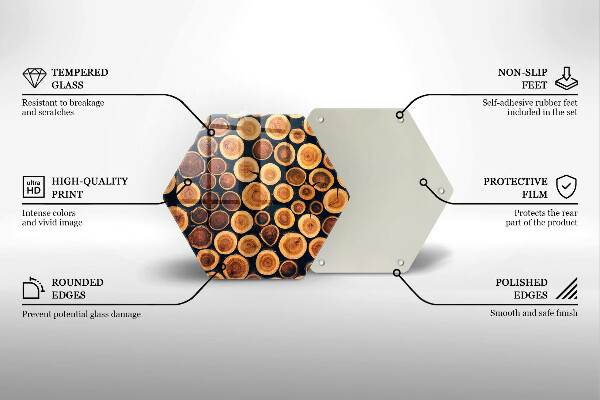 Steklena podloga za rezanje Leseni štori