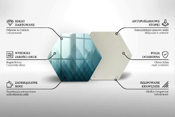 Steklena podloga za rezanje Abstraktne gore