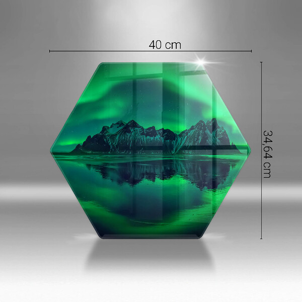 Steklena podloga za rezanje Pokrajina severnega sija