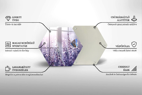 Steklena podloga za rezanje Divje rože in metulj