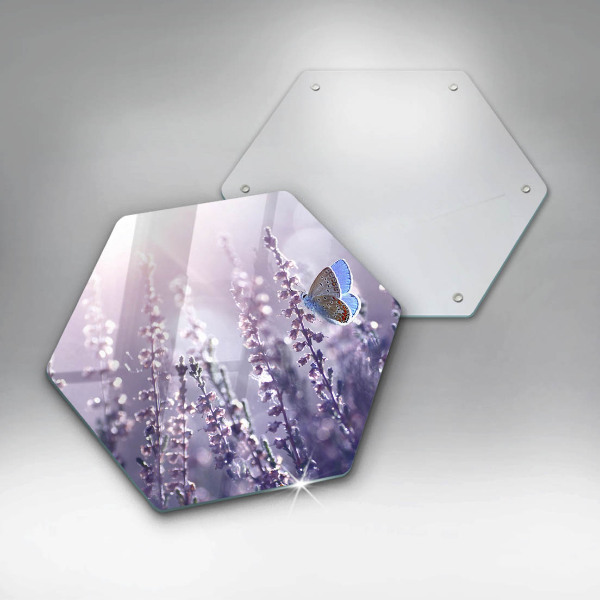 Steklena podloga za rezanje Divje rože in metulj