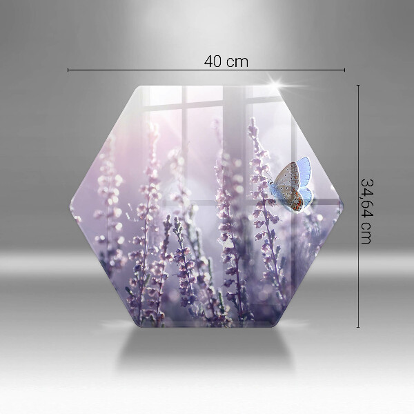 Steklena podloga za rezanje Divje rože in metulj