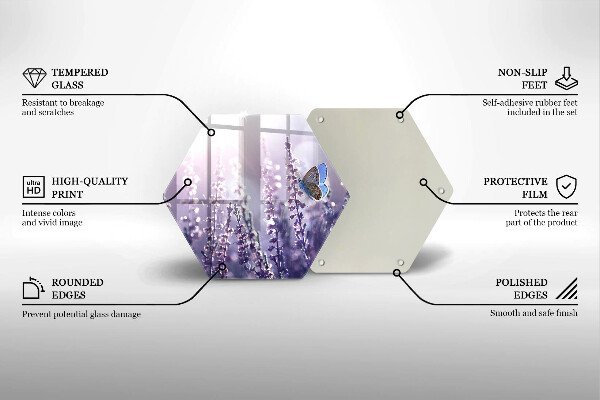 Steklena podloga za rezanje Divje rože in metulj