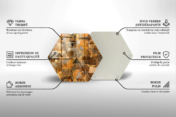 Steklena podloga za rezanje Brezšivni vzorec geometrijskih likov