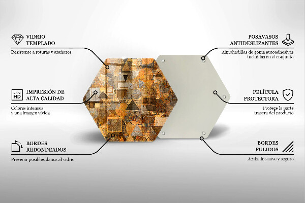 Steklena podloga za rezanje Brezšivni vzorec geometrijskih likov