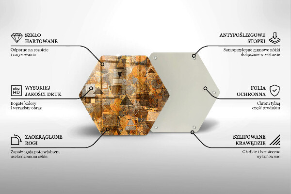 Steklena podloga za rezanje Brezšivni vzorec geometrijskih likov