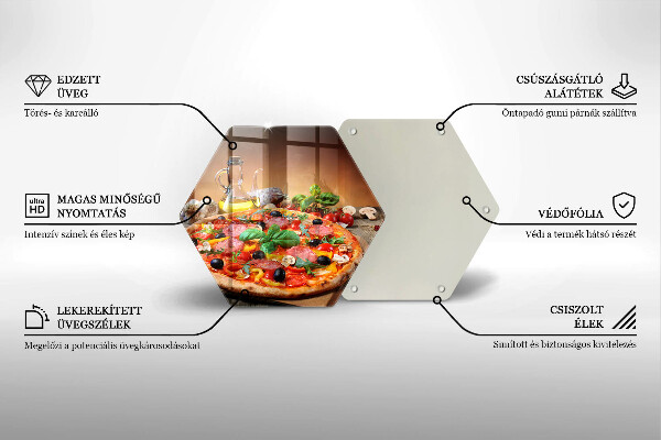 Steklena podloga za rezanje Italijanska pica