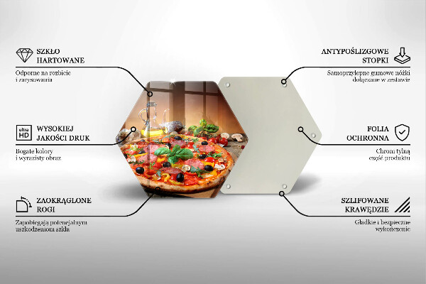 Steklena podloga za rezanje Italijanska pica