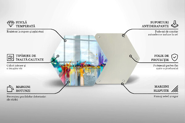 Steklena podloga za rezanje Naslikana abstrakcija