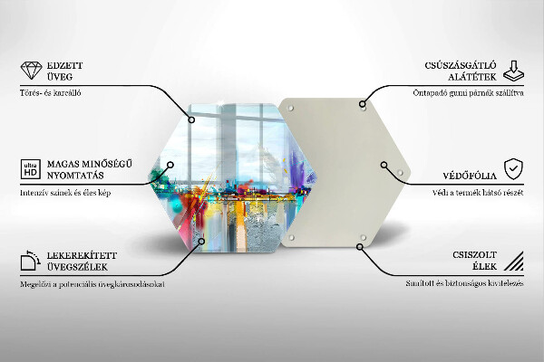 Steklena podloga za rezanje Naslikana abstrakcija