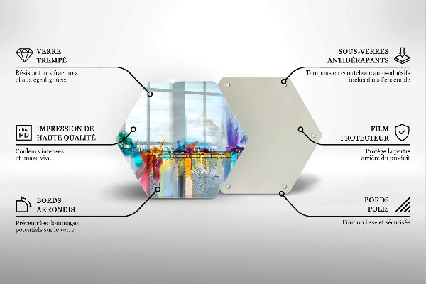 Steklena podloga za rezanje Naslikana abstrakcija
