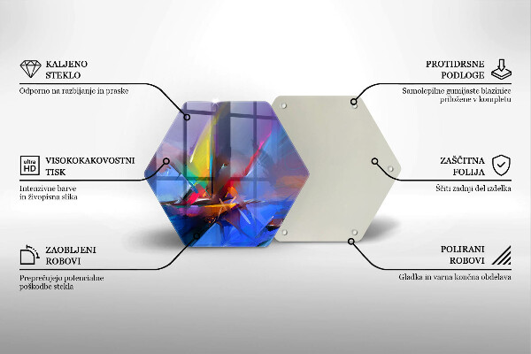 Steklena podloga za rezanje Naslikana abstrakcija