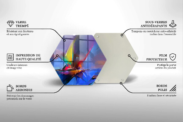 Steklena podloga za rezanje Naslikana abstrakcija