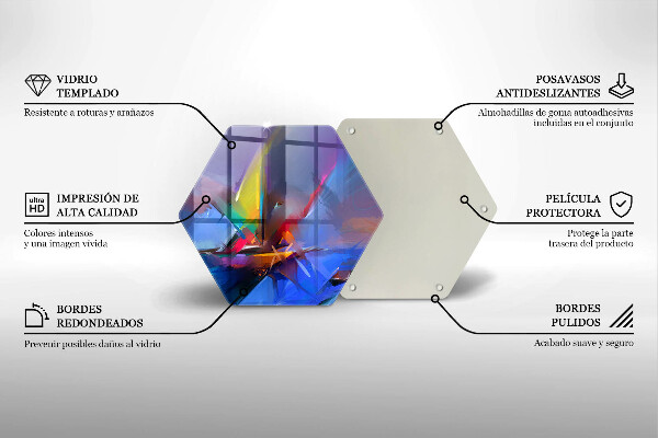 Steklena podloga za rezanje Naslikana abstrakcija