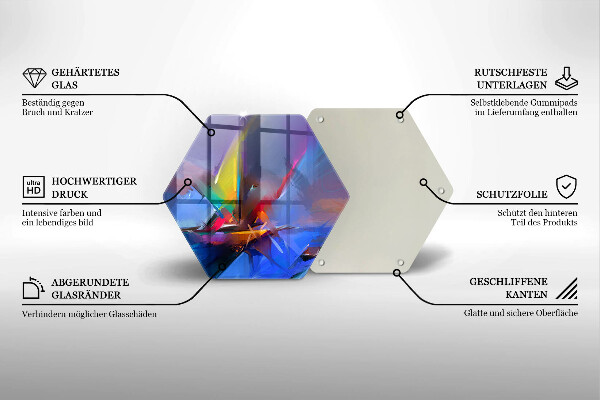 Steklena podloga za rezanje Naslikana abstrakcija