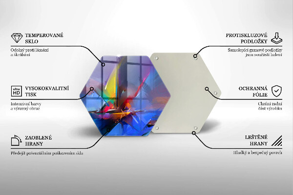 Steklena podloga za rezanje Naslikana abstrakcija