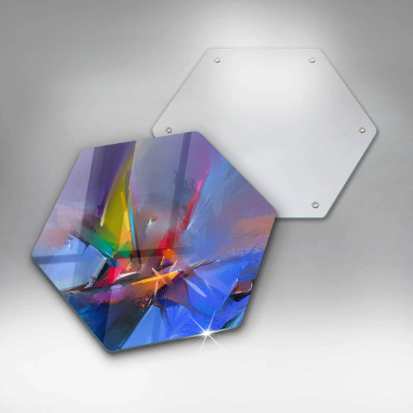 Steklena podloga za rezanje Naslikana abstrakcija