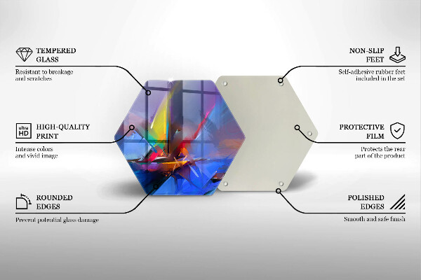 Steklena podloga za rezanje Naslikana abstrakcija