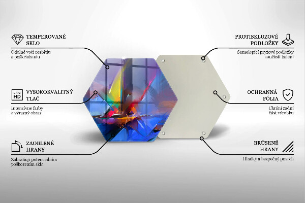 Steklena podloga za rezanje Naslikana abstrakcija