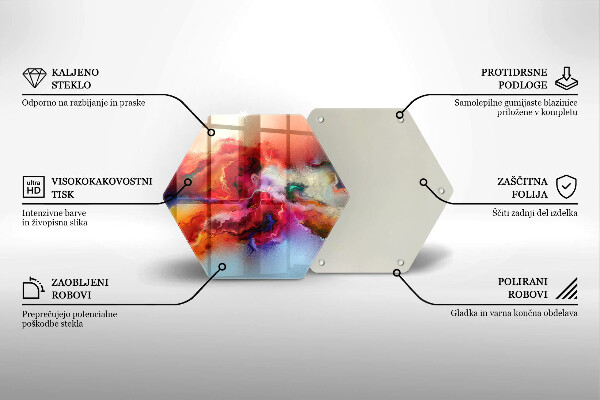 Steklena podloga za rezanje Dimna abstrakcija