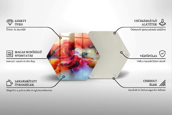 Steklena podloga za rezanje Dimna abstrakcija