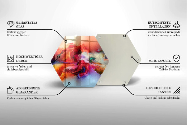 Steklena podloga za rezanje Dimna abstrakcija