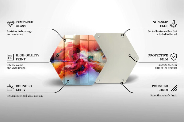 Steklena podloga za rezanje Dimna abstrakcija
