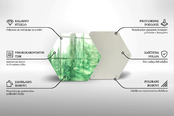 Steklena podloga za rezanje Slikan gozd