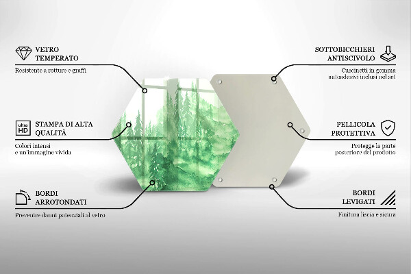 Steklena podloga za rezanje Slikan gozd